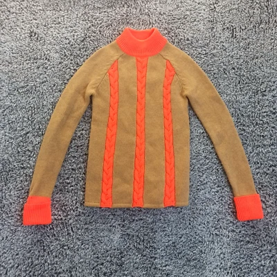 Joe Fresh Women LambsWool Sweater XSmall Brown Orange Pullover Knit Crew Neck - Image 1 of 4