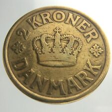 1925 Denmark 2 Kroner KM# 825.1 Circulated Coin Aluminum-Bronze W242
