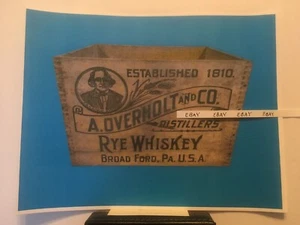 1810 Overholt Distillery Rye Whiskey Rare Ad Broad Ford PA Near Scottdale NEW - Bild 1 von 2