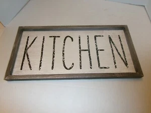 Mud Pie Kitchen Plaque Picture Sign Wood Framed 16x8" - Picture 1 of 3