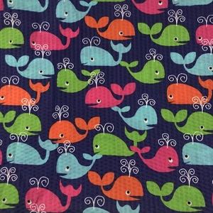 Whale of a Tail Pucker Fabric Juvenile CP42414 Springs Creative 5 Yd x 44" - Picture 1 of 7
