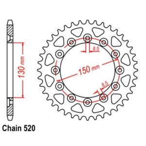 SuperSprox Rear Sprocket 40T for Honda XR350R 1983-1985 >520 - Picture 1 of 1