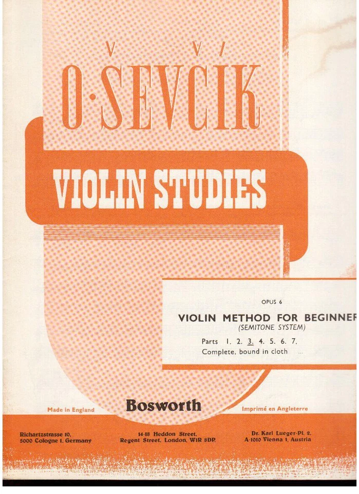 Sevcik: Studi per Violino op.6 Parte 3 - Bosworth - Immagine 1 di 1