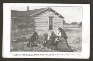 1919 Indianer Indianer, Missionar Wohltätigkeitsorganisation Marquette League Postkarte Anzeige - Bild 1 von 2
