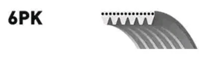 GATES Courroie Poly-V Courroie d'accessoire 6PK1863 pour AUDI 80 Avant (8C5, B4) - Photo 1/4