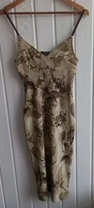 Kookai Strappy Bodycon Midi Dress Women's Stone Floral Size 1 UK XS (CS) - Picture 1 of 4