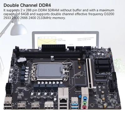 H610 Gaming Motherboard Double Channel DDR4 M.2 Slot Serial ATA 3.0 6Gb/s ATX Mo - Image 1 of 4