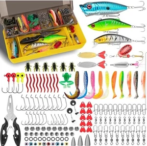 144 PCS Fishing Lures Mixed,Tackle Box Included Crankbaits, Spoon, Hooks, Jigs, - Picture 1 of 7