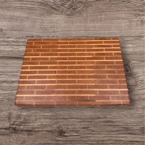Handcrafted End Grain Maple and Cherry Brick Pattern Cutting Board Butcher Block - Picture 1 of 6