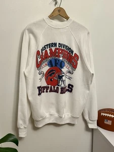 Vintage 90s 1991 Large Buffalo Bills AFC Champions NFL Super Bowl Sweatshirt USA - Bild 1 von 7