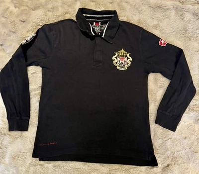 Lords Of Rugby Men’s XS Vintage Rugby Shirt Black Embroidered Logos - image 1 of 4