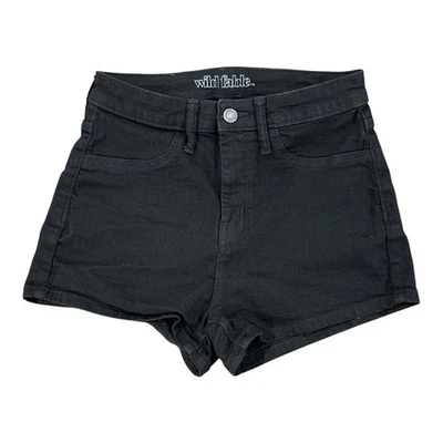 Wild Fable Women's High-Rise Black Denim Short Shorts Pockets 2" Inseam Size 6 - Image 1 of 4