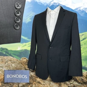 Bonobos Sport Coat Mens 40R Italy Marzotto Gray Wool Double Vented Two Buttons - Picture 1 of 10