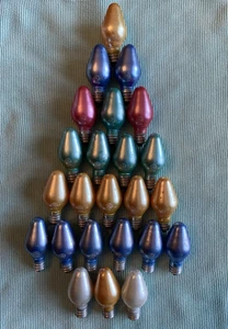 Vintage Posten 24 GE C-7 Kreis Logo D23 Satin-Glo weiche pastellfarbene Glühbirnen getestet funktionieren! - Bild 1 von 7