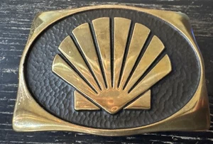 Anacortes Brass Works, Ltd. Shell Logo Gürtelschnalle, 1991 Made in USA, PO-Ex Cond - Bild 1 von 5