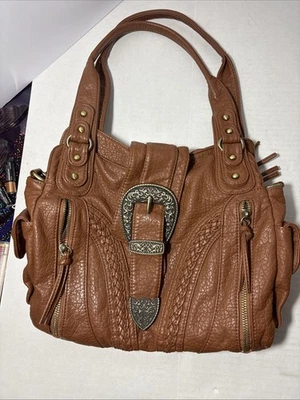 Bolso Cartera Montana West Marrón Con Hebilla Estilo Occidental Buen Estado Foto 1 de 4