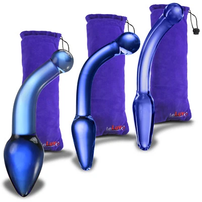 LeLuv Glass Probe Pointed Prostate or G-Spot Wand with Premium Padded Pouch - Image 1 of 4