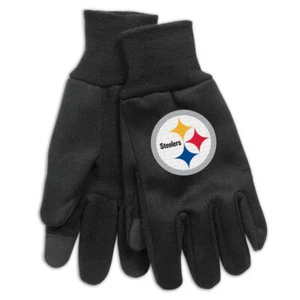 Neu NFL Herren Erwachsene Pittsburgh Steelers bestickt Technologie Handschuhe Einheitsgröße - Bild 1 von 1