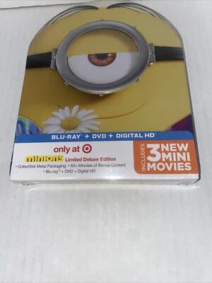 MINIONS  STEELBOOK + BLURAY+ DVD +DIGITAL(EXP) TARGET WITH 3 MINI MOVIES **READ - Image 1 of 4