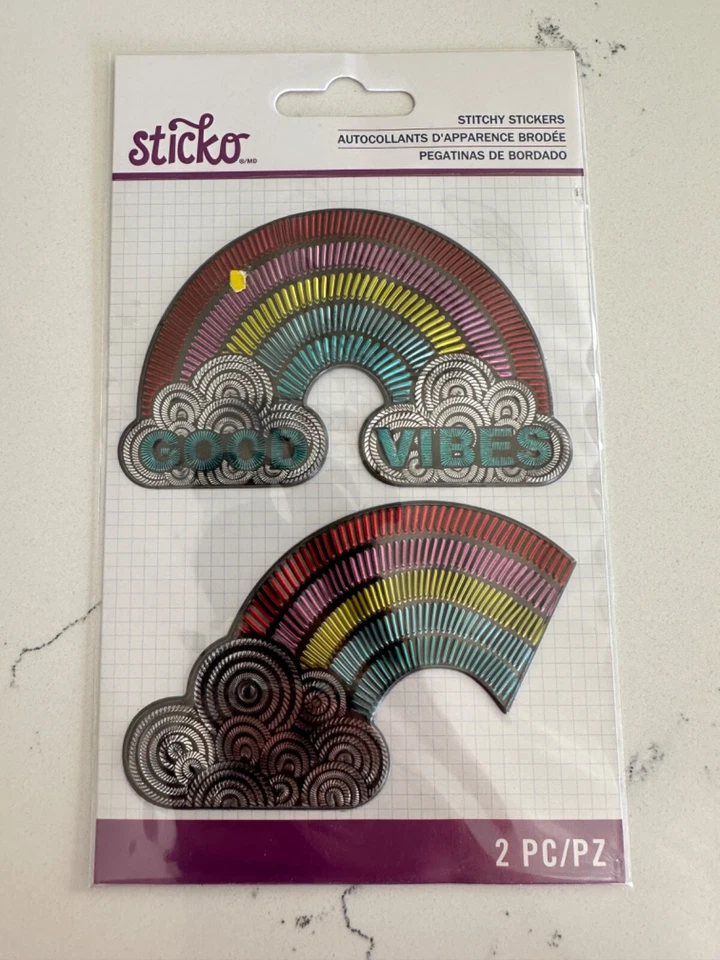 8699966 EK Sticko Sticker Stitchy Embossed Rainbow