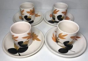 Lot 4 Tasses Et Sous Tasses À Café De La Poteries Du Marais France 🇫🇷 - Foto 1 di 11