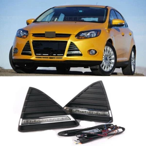 LED DRL Daytime Running Lights Fog light Driving Bumper Fit For Ford Focus 12-15 - Picture 1 of 9