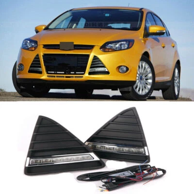 LED DRL Daytime Running Lights Fog light Driving Bumper Fit For Ford Focus 12-15 - Image 1 of 4