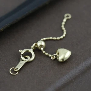 Cadena de extensión de corazón genuina de oro amarillo liso de 18 quilates 3 cm - Imagen 1 de 5