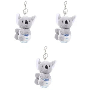 3 pcs Koala Shape Backpack Pendant Plush Dolls Bag Hanging Decor Key Holder - Picture 1 of 12