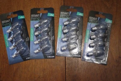 16 CLEAR NIGHT LIGHT BULBS  (4 WATTS) // SMART LIVING  Candelabra Base - Image 1 of 3