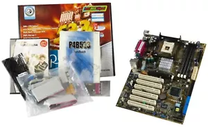 MAINBOARD ORYGINAL NEW BOX ASUS P4B533 SOCKET 478 3xDDR INTEL 845E 6xPCI ATX - Bild 1 von 4