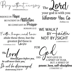 Bible Verse Wall Stickers Inspirational Quote Wall Decals Religious Wall Sticker - Picture 1 of 3