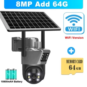 8MP 4K WiFi Solar Camera Outdoor Wireless CCTV Surveillance Camera With Solar Pa - Picture 1 of 7