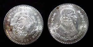 Messico 1 Peso 1963 0,100 Argento Jose Morelos Mexicanos Moneta Mondiale i0712 - Foto 1 di 3