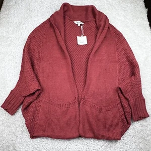 Davi & Dani Chill Of Fall Cardigan Sweater Rust Red Orange Womens Large - Picture 1 of 7