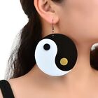 Inspiration Jewelry Big White Black Resin Yin Yang Symbol Life Balance Earrings