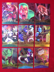 9 Card Lot, Marvel Metal Trading Nebula! Thanos! Vision! Scarlet Witch! Hawkeye! - Picture 1 of 13