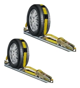 2x E-Track 3 Point Wheel Tie Down Straps - Picture 1 of 5