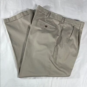 Brooks Brothers Hombre Caqui Elliot Doble Plisado Puño Chino Pantalones - Talla 38x29 - Imagen 1 de 13