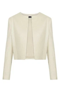 SALE! NWT $455 Theory Luxe Linen Blend Crop Jacket SIZE00 Quiet Luxury Old Money - Picture 1 of 12