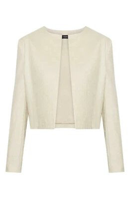 SALE! NWT $455 Theory Luxe Linen Blend Crop Jacket SIZE00 Quiet Luxury Old Money - Image 1 of 4