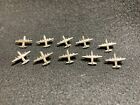 Lot of 10 1970's Vintage US Air Force C-130 Hercules Silver Tone Finish Pins