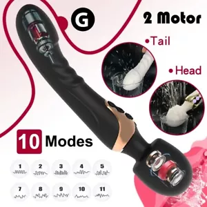 Dual Vibrator Dildo G-Spot Massage Wand Real Clit Stimulator Sex Toys for Women - Picture 1 of 13