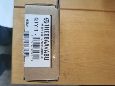 HP 65W USB-C Power Adaptor UK (part number 1HE08AA#ABU) - Image 1 of 4