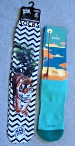 NEW Tiger Wild Habitat Sublimation & Bridge Giraffe SOCKS Adult OneSize USA Made - Picture 1 of 8