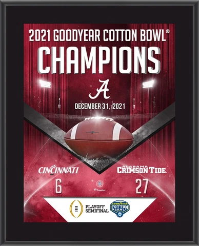 Crimson Tide College Football Playoff 2021 Cotton Bowl Champ 10.5x13 Plaque Cover