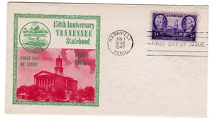 #941 Tennessee Statehood 1946 FDC - Sanders R/P - Picture 1 of 2