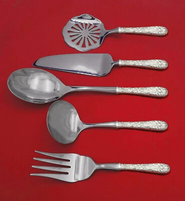 Repousse by Kirk Sterling Silver Thanksgiving Serving Set 5pc HH WS Custom - Image 1 of 2