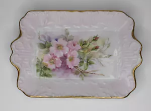 Joyce Stine Designer Waschtisch Tablett Servierteller rosa Rosen schäbig Cottage chic - Bild 1 von 9