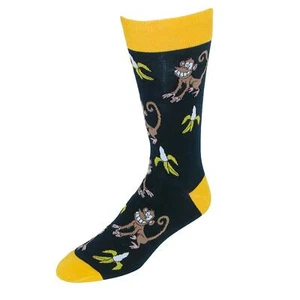 New Fine Fit Men's Hungry Monkey Dress Socks - Picture 1 of 2